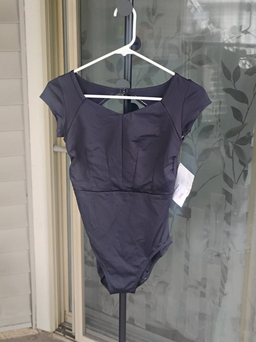 Ainsliewear Rita Black Bodysuit Leotard Dance Gymnastics Size Girls XL NWT